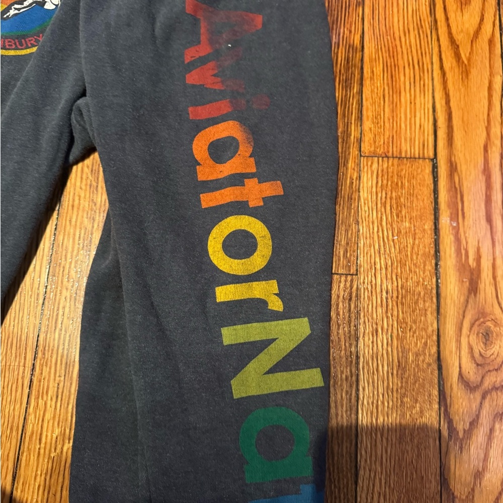 Aviator Nation Charcoal sweatpants Rainbow Logo Haight Ashbury - Picture 2 of 3